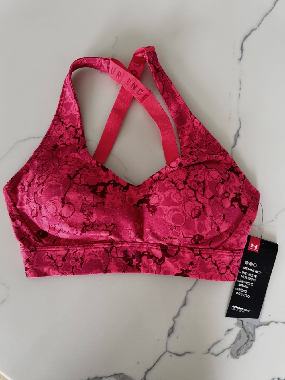 Under Armour Pink Floral-Print High Support Sports Bra